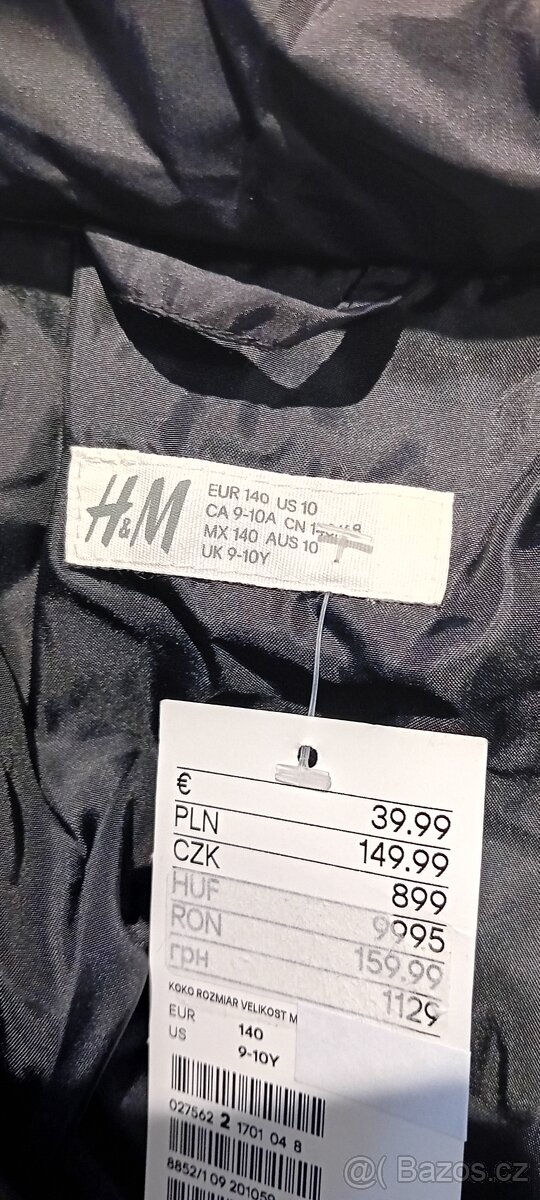 N.ová chlapecká zimní prošívaná bunda H&M vel.140 - 13