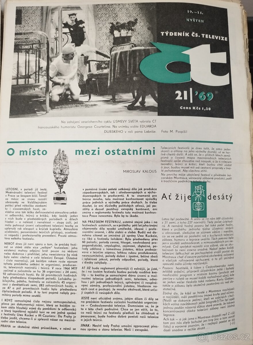 TÝDENÍK ČESKOSLOVENSKÁ TELEVIZE 1969 - 27 ČÍSEL - 13