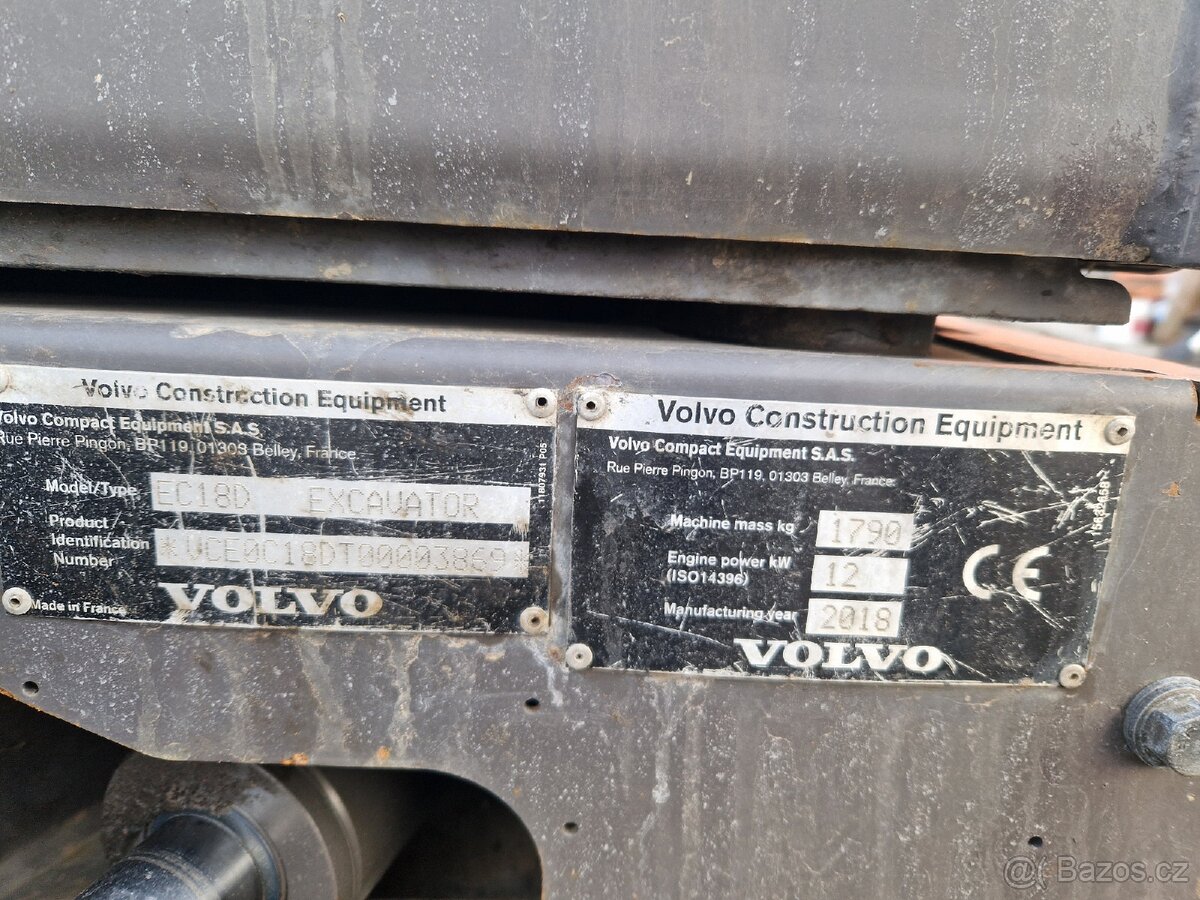 PRODÁM MINIBAGR VOLVO EC18D R.V 2018 - 13