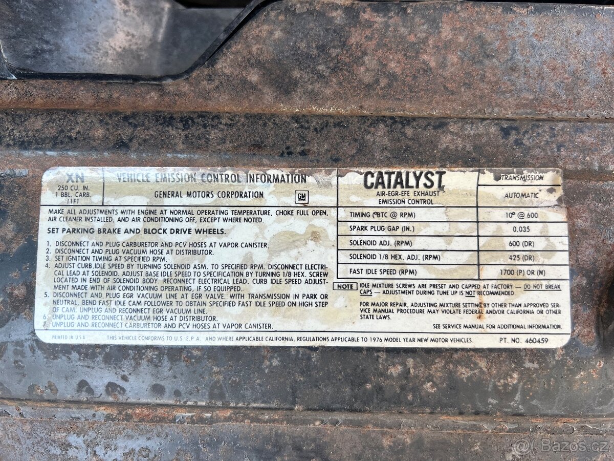 Chevrolet Camaro 4.1L 250cui 1976 - 13