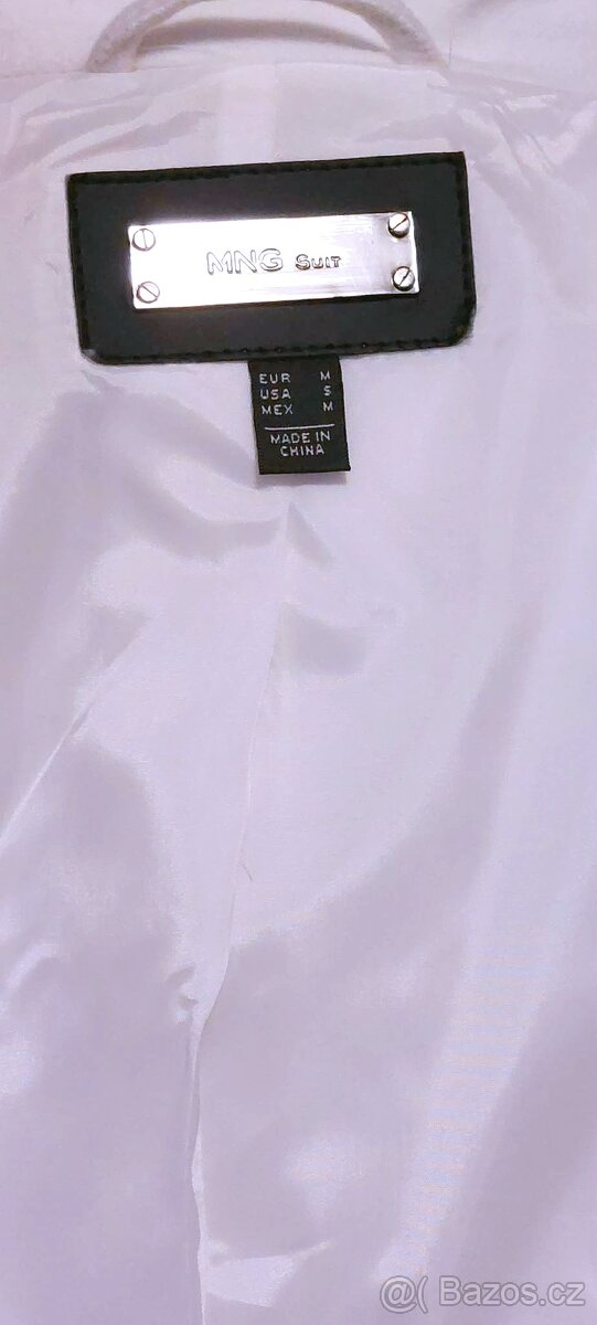 BÍLÝ KABÁTEK - MANGO vel. M + LUXUSNÍ LÍMEC - 13