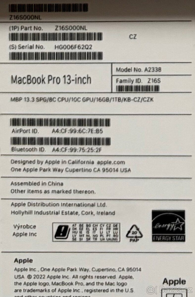 MacBook Pro M2 (16 GB RAM, 1 TB SSD), pěkný stav - 13