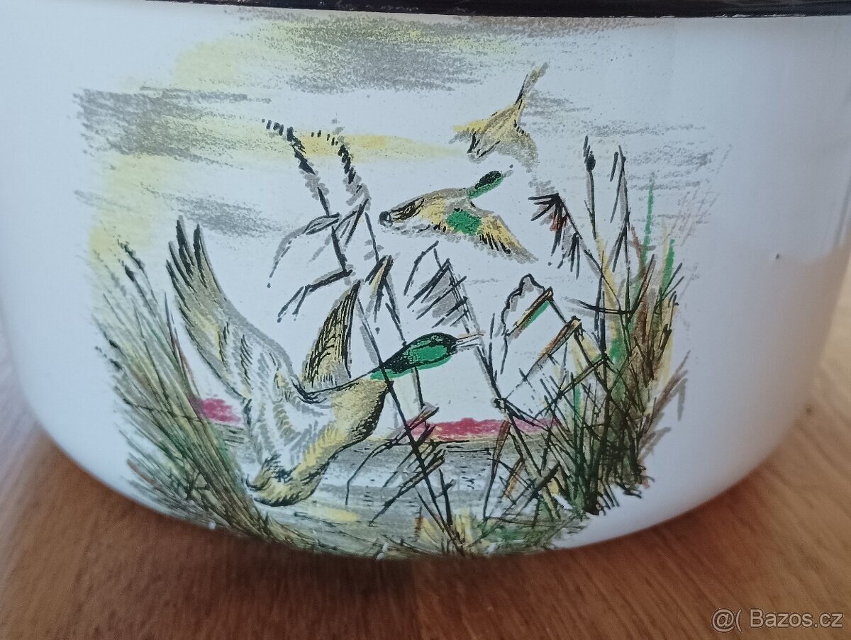 SMALTOVANÝ VINTAGE HRNEC JAPY FRERES FRANCIE - 13