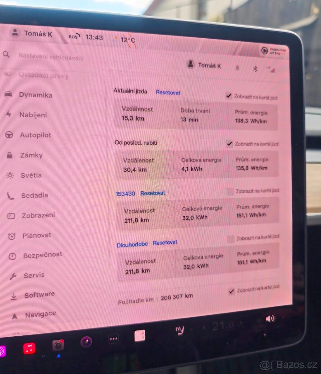 Tesla Model 3 Long Range 2021 AWD refresh původ ČR - 13