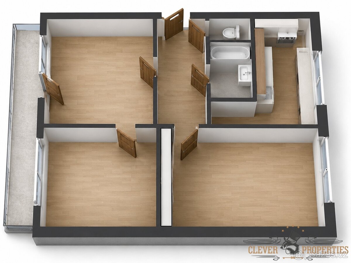 Prodej bytu 3+1 67 m², Pardubice - Polabiny, ev.č. 00962 - 13