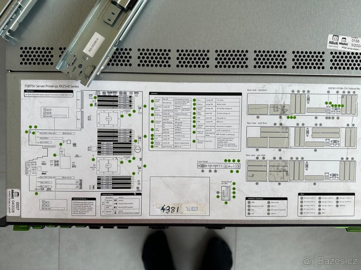 Fujitsu Server RX2540 M4, 64GB RAM, lyžiny, no HDD - 13