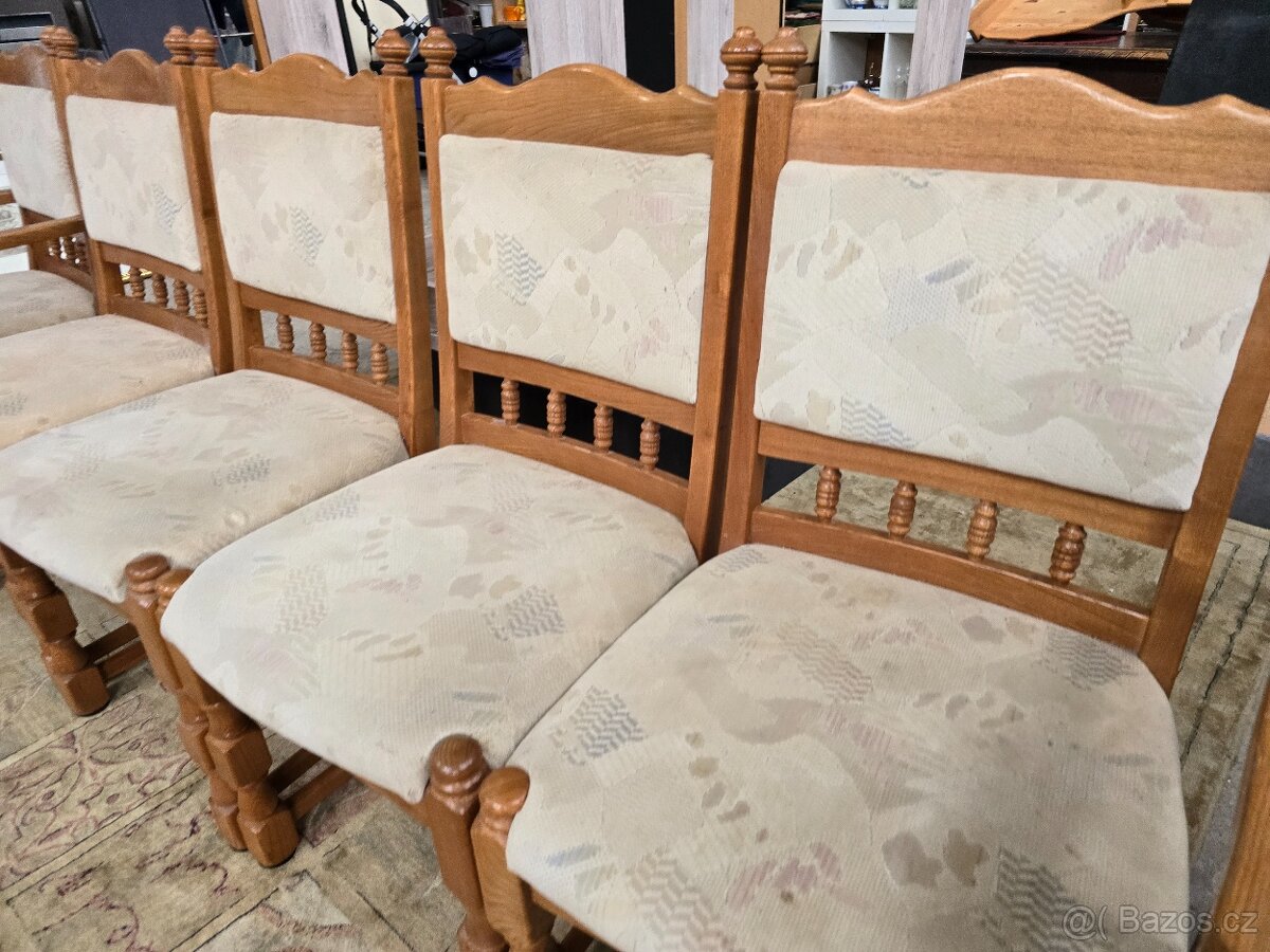 6x židle rustikál komplet 47x50 výšká 48 cm - 13