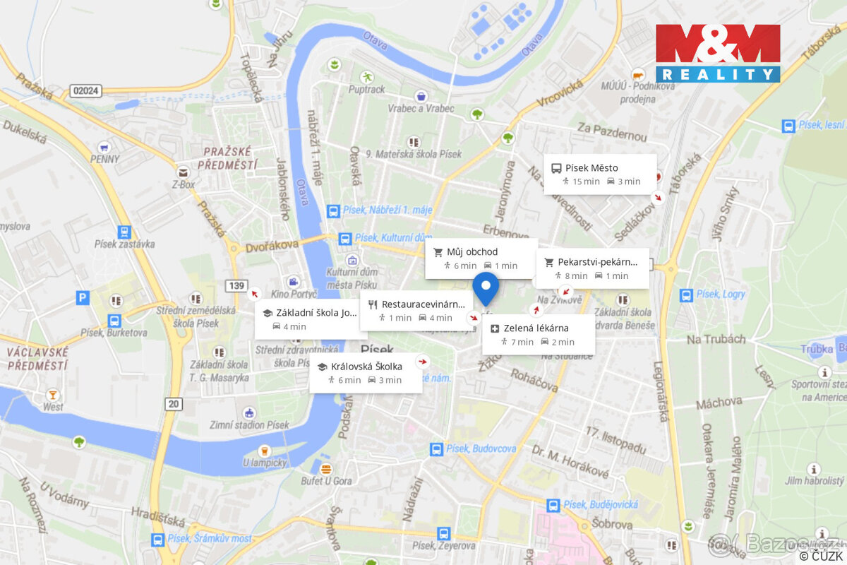 Pronájem bytu 2+kk, 48 m², Písek, ul. Jeronýmova - 13