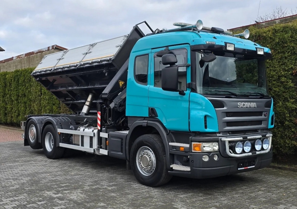 Scania P400-6x2–Valník/Sklápěč S3+HR-PALFINGER PK 18002 EH - 13