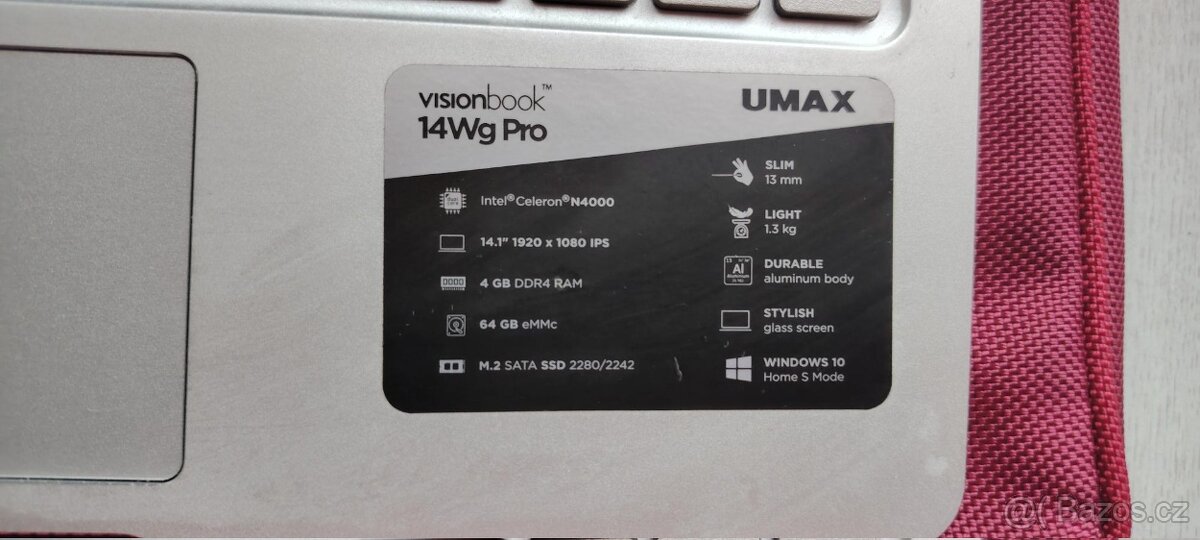 Celokovový UMAX VisionBook 14Wg Pro+SSD 240GB - 13