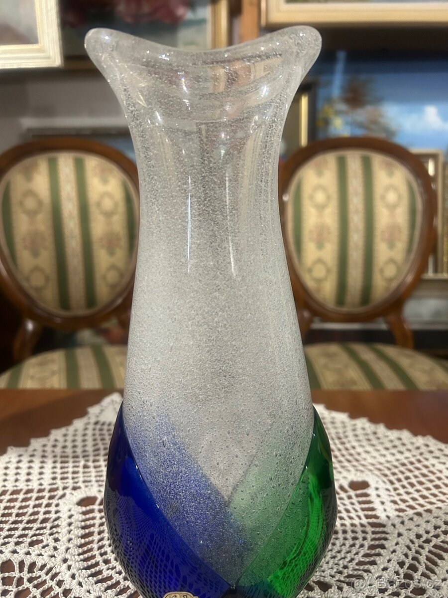 Váza hutní sklo František Špinar 1976 škrdlovice - 13