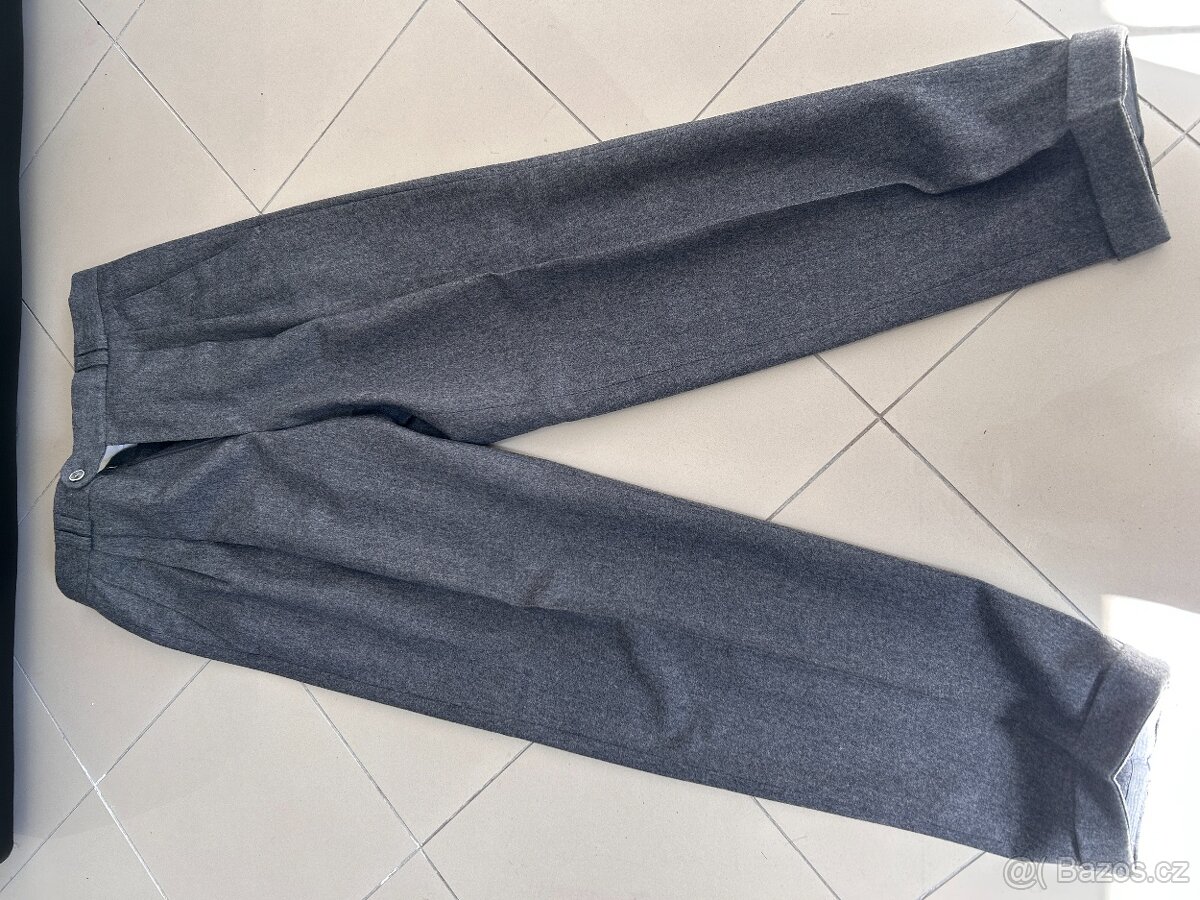 Pánský vlněný oblek - šedý, velikost 46 - 13