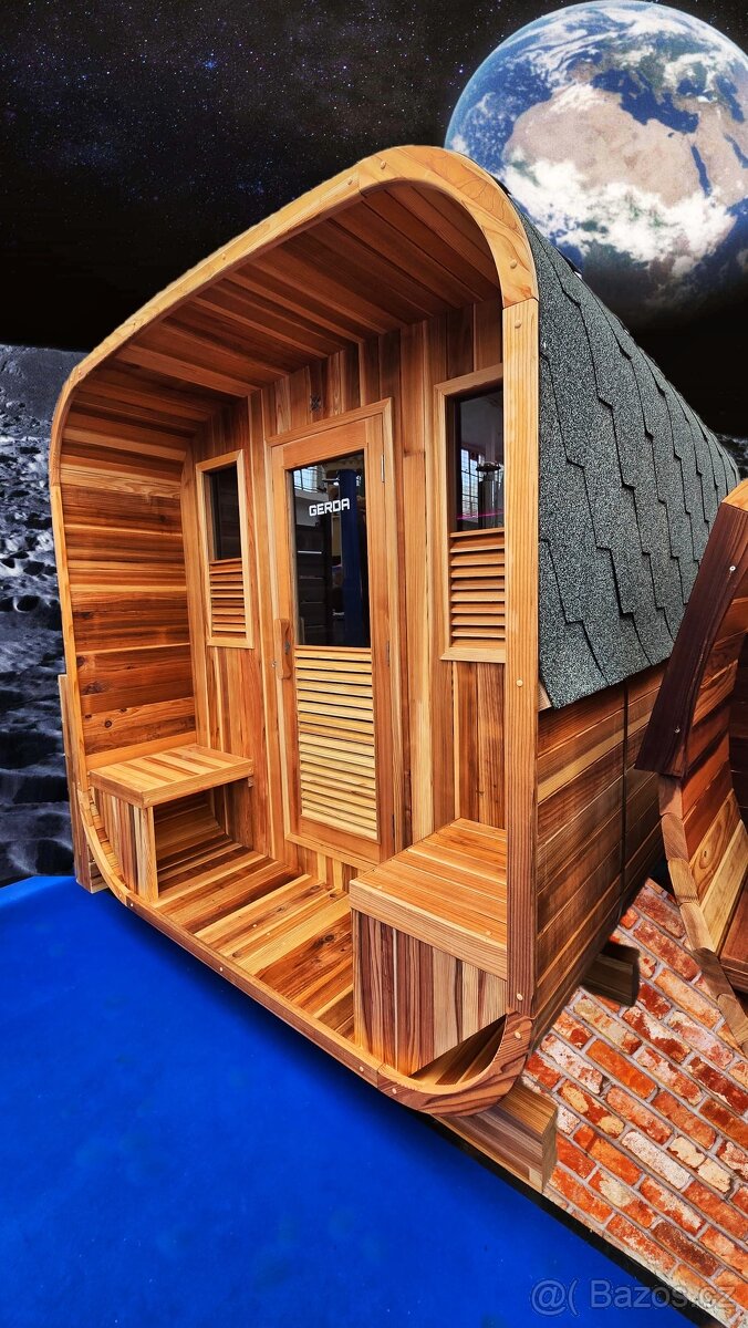 Luxusní Fínska sauna z cedru pro 4-6 osob. - 13