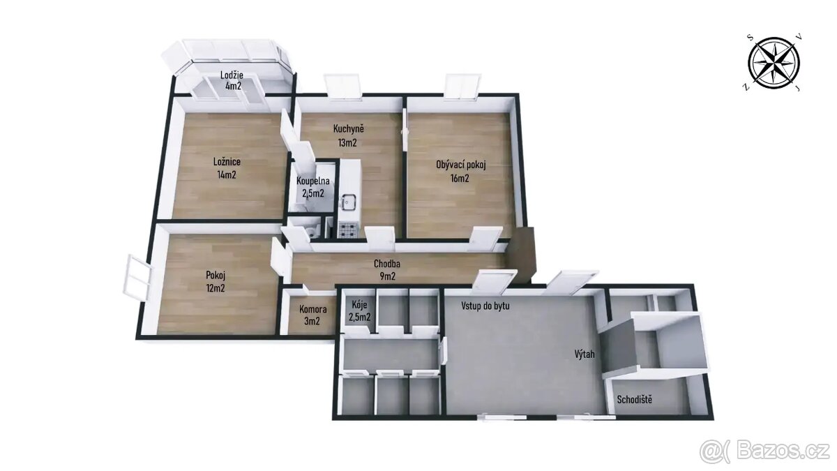 Byt 3+1 70m2, Luhačovice - 13