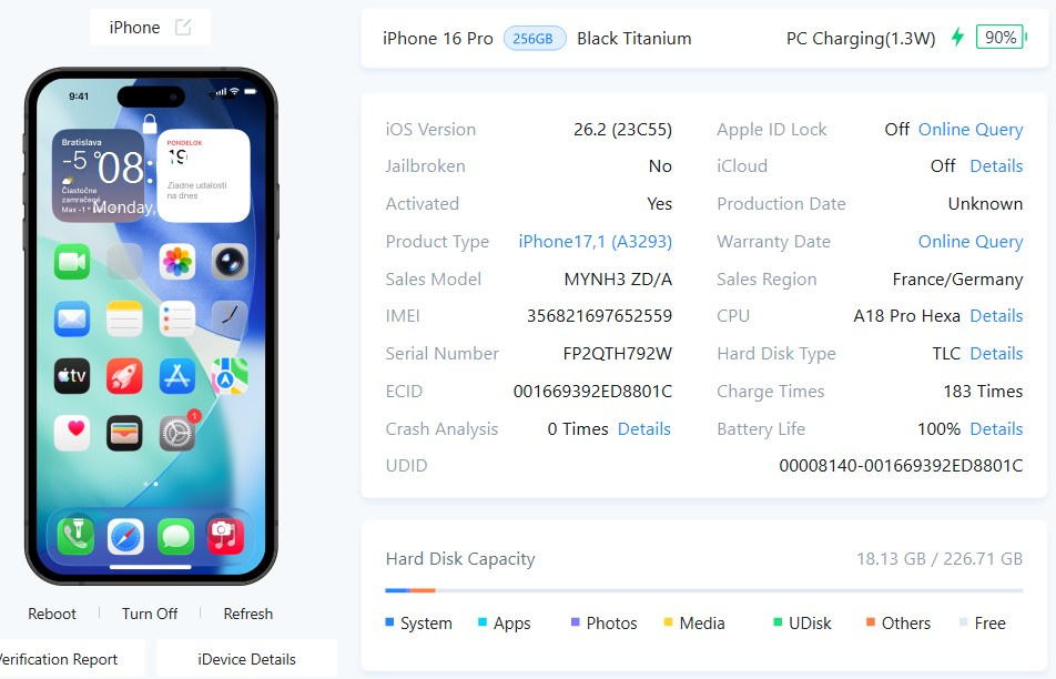 DIELY - Apple iPhone 16 Pro 256 GB / Black Titanium - 13