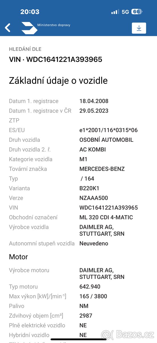 Mercedes ML 320 CDI W164 165 kW – bez Airmatic, STK 05/2027, - 13