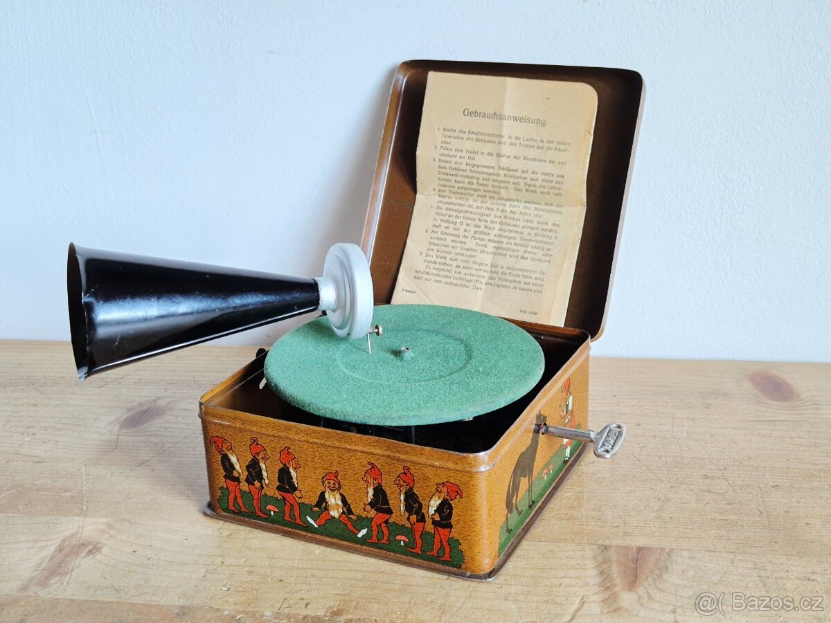 Starožitný gramofon Bing Pingmyphone, 1920-1932, Německo - 13