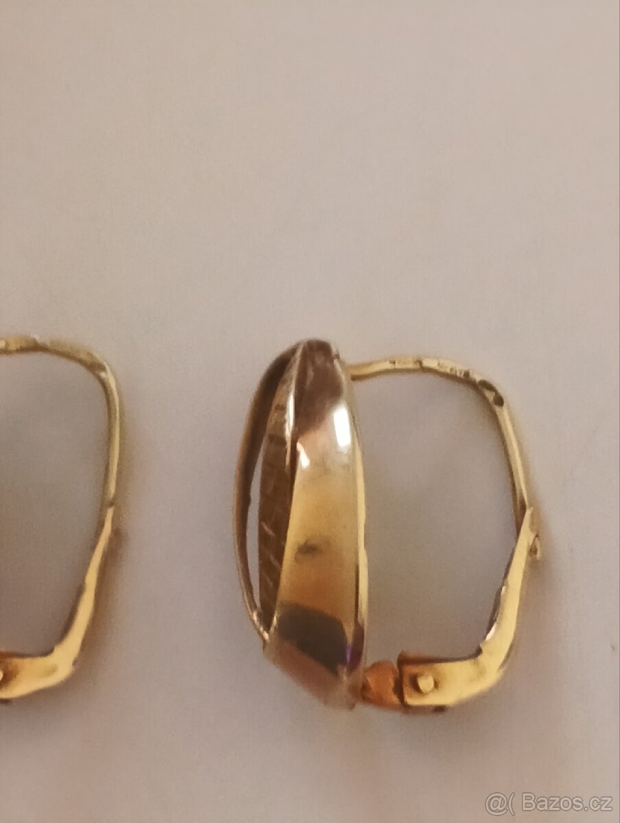 Starožitné zlaté náušnice - 13