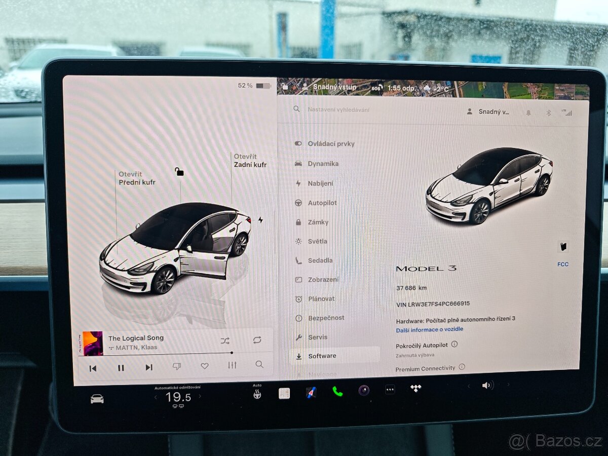Tesla model 3 sr+ EAP LFP 44300KM ZÁRUKA SOH 95,24% - 13