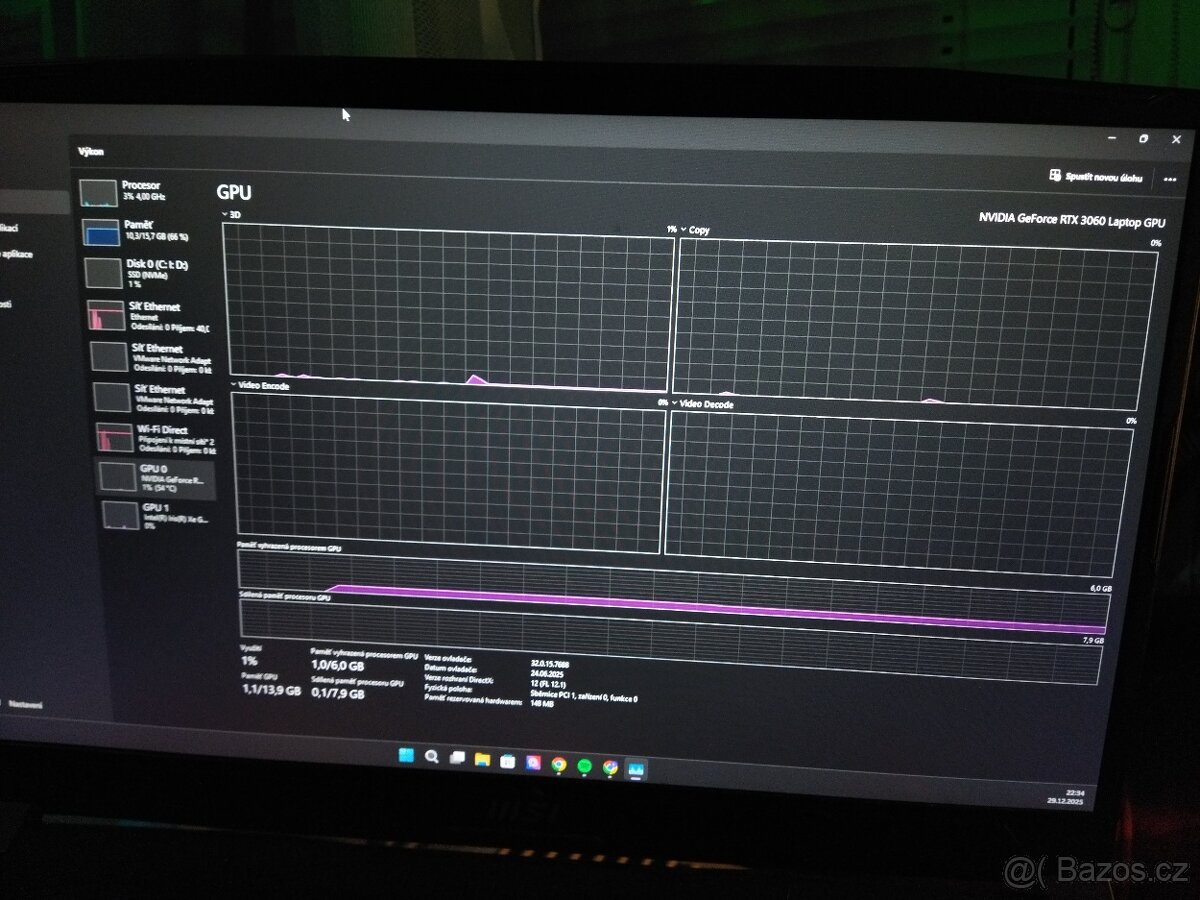 Herní notebook MSI katana gf-76 12ue rtx 3060 - 13