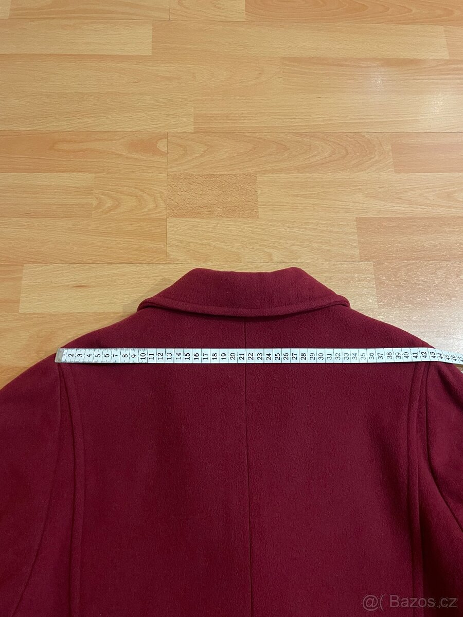 Vlněný vínový kabát - 13