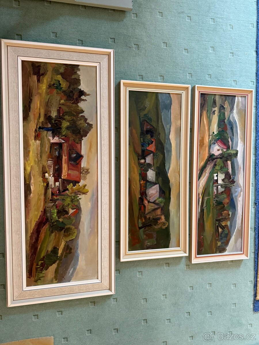 Obrazy z pozůstalosti - akademičtí umělci, olej, pastel aj. - 13