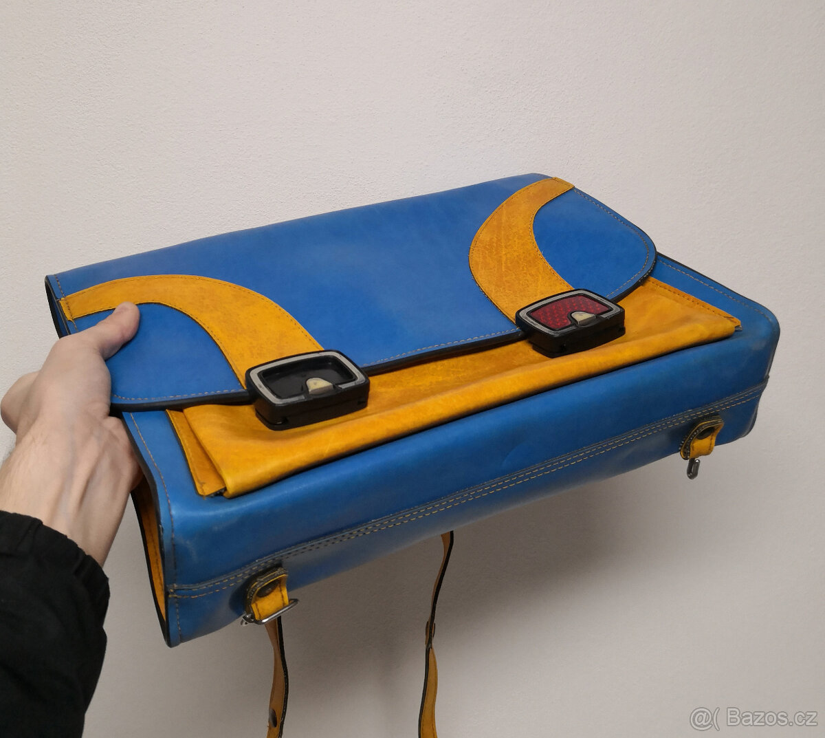 Retro školská taška s pravej kože zachovalá - 13