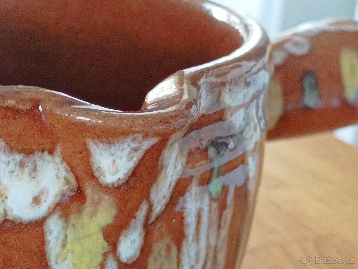 KAMENINOVÝ ABSTRAKTNĚ MALOVANÝ HRNEC GRÉS & POTIERS DIGOIN - 13