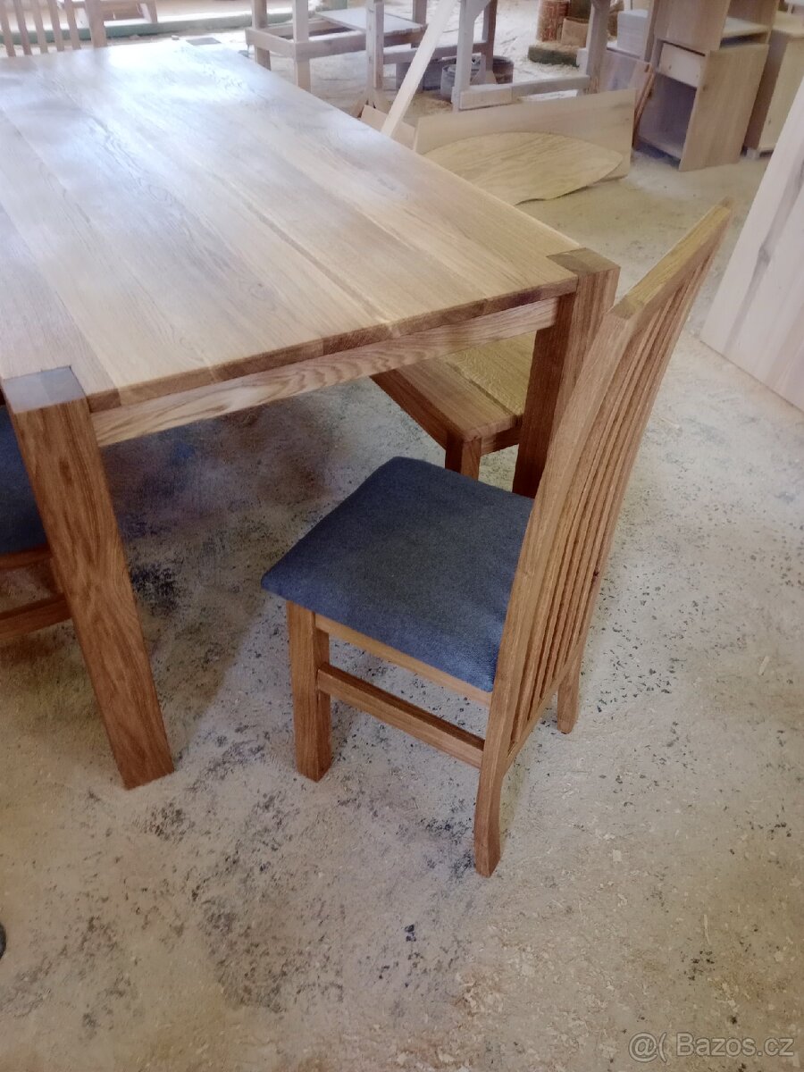 Jídelní stůl dub masiv a lavička - 13