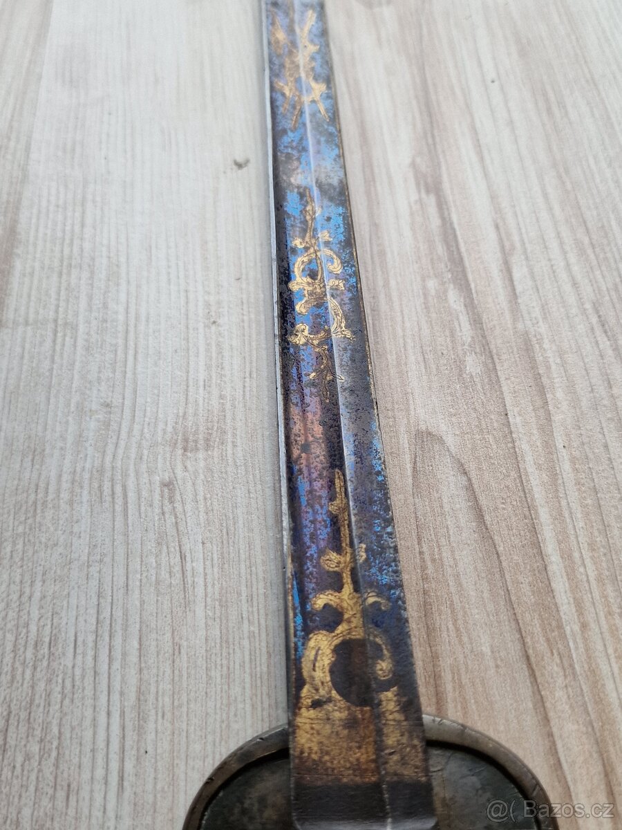 kord důstojník pěchoty Anglie 18.stol - čepel zdobená zlatem - 13