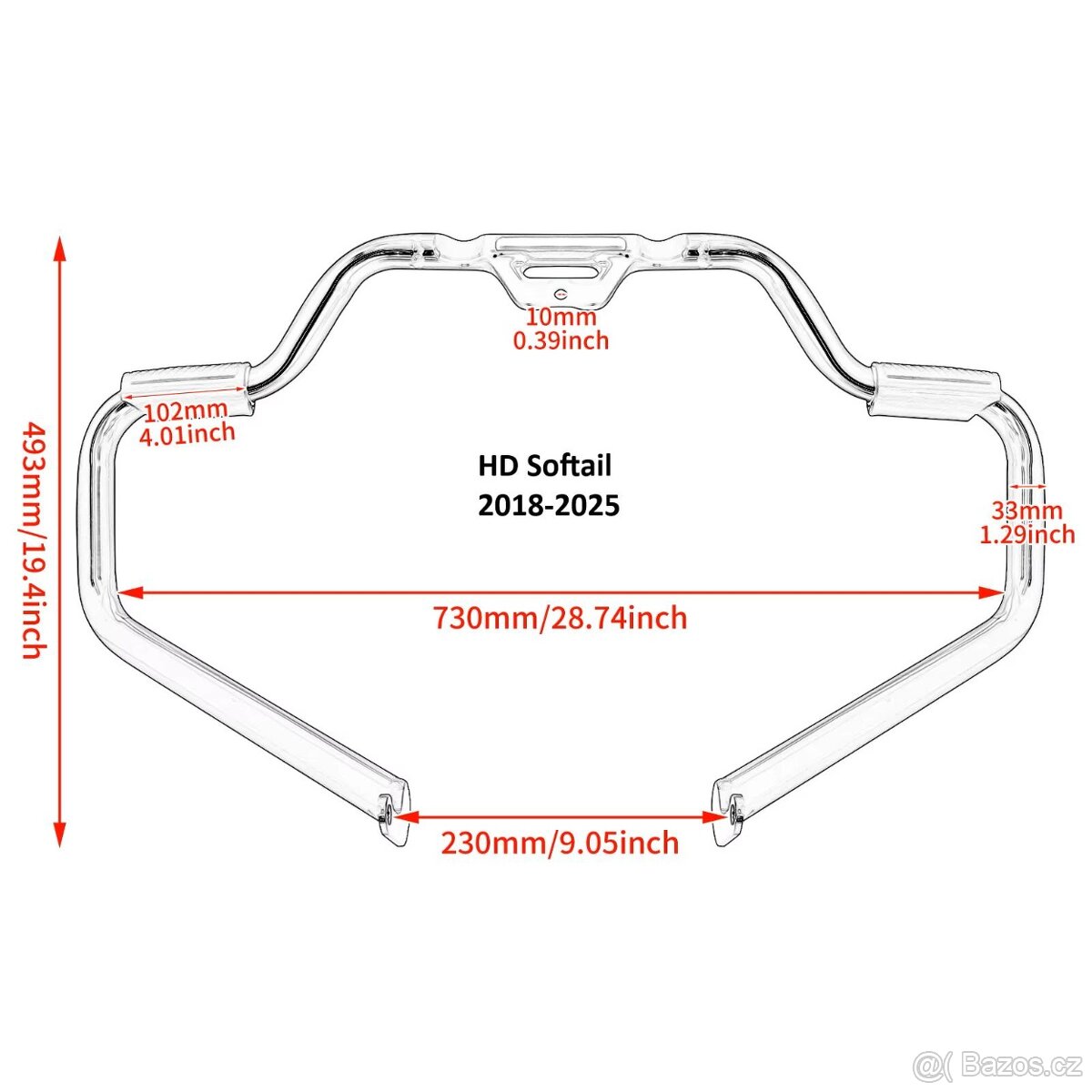 Padací rám s předkopy HD Dyna,Sportster,Softail,Touring. - 13