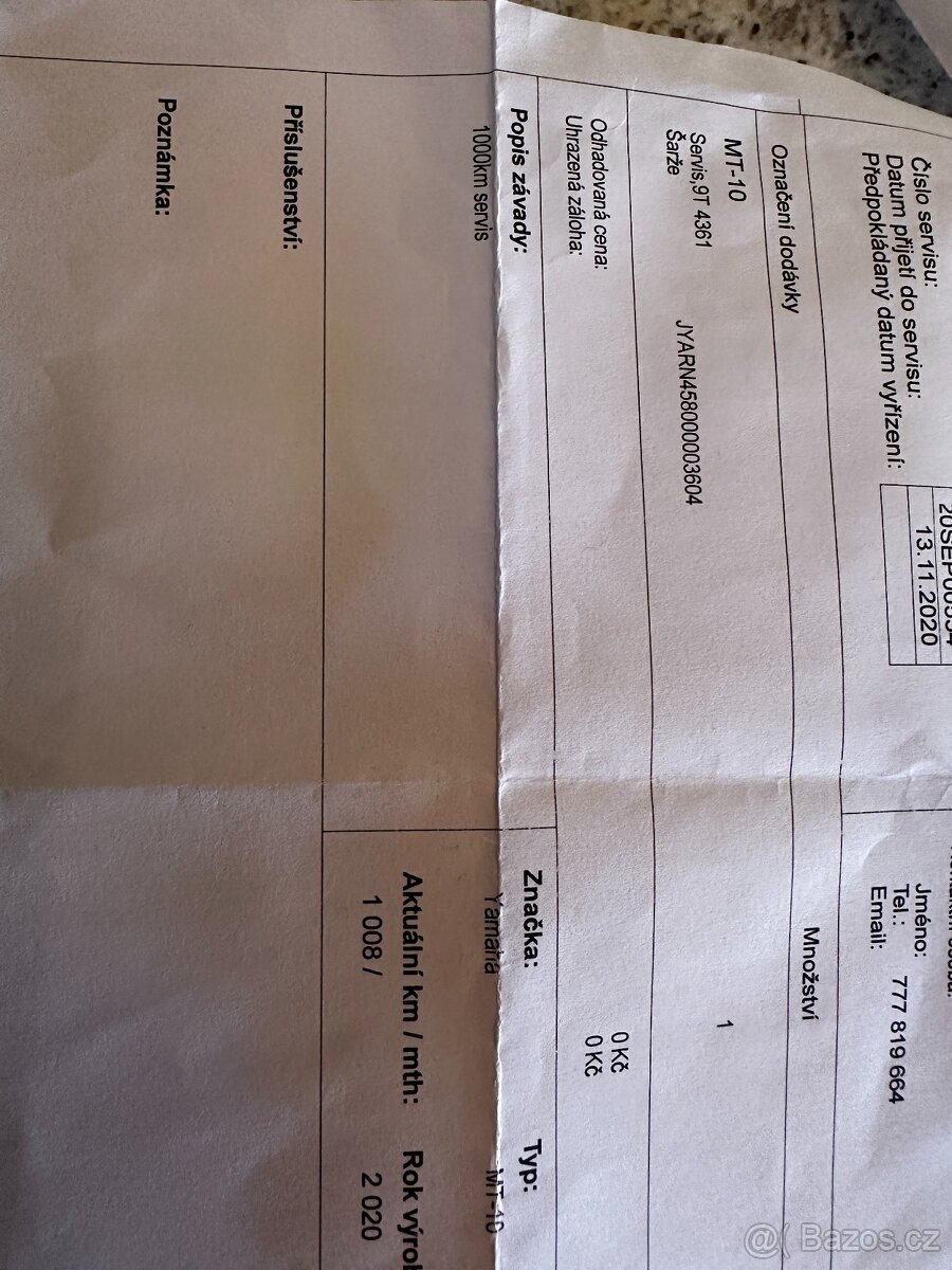 Yamaha MT10 touring,13k km, Akrapovič, DPH - 13