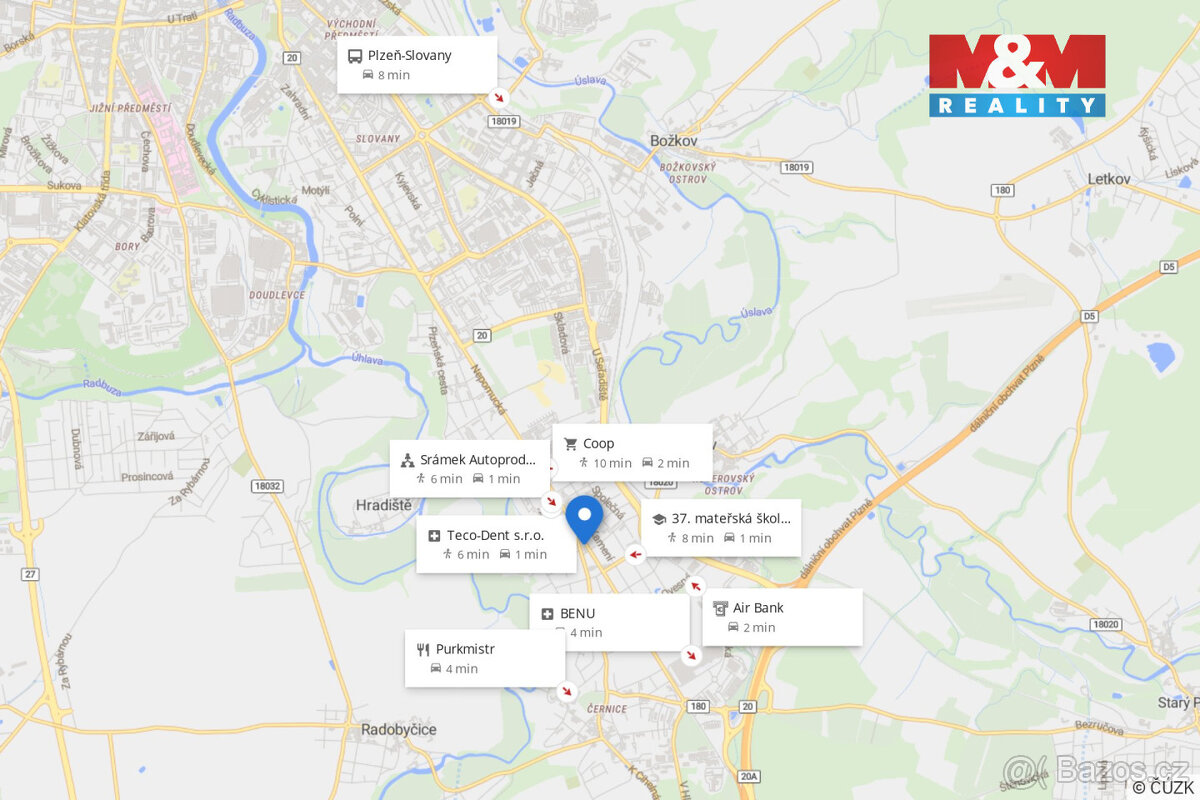 Pronájem bytu 1+kk, 28 m², Plzeň, ul. Nepomucká - 13