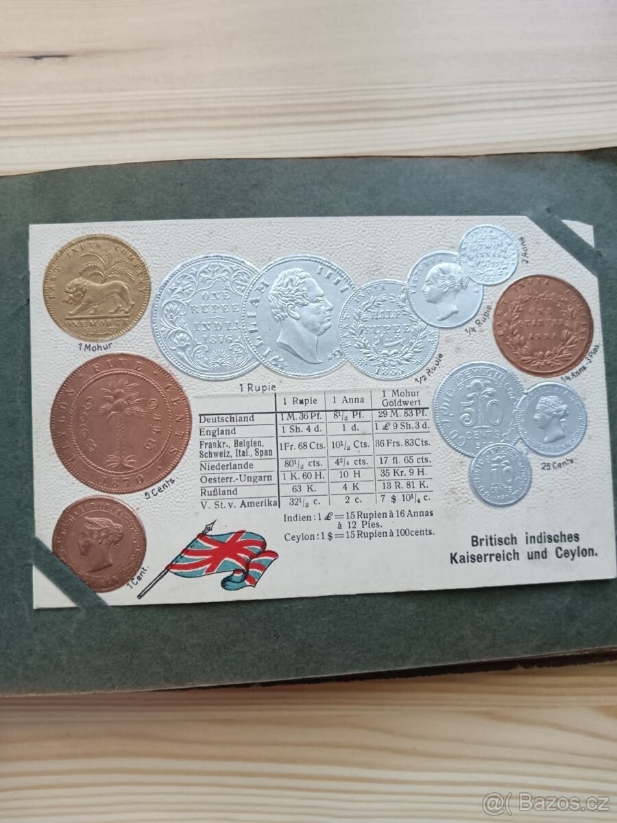 Peníze všech Zemí světa 37 Pohlednic s Mincemi z celého svět - 13
