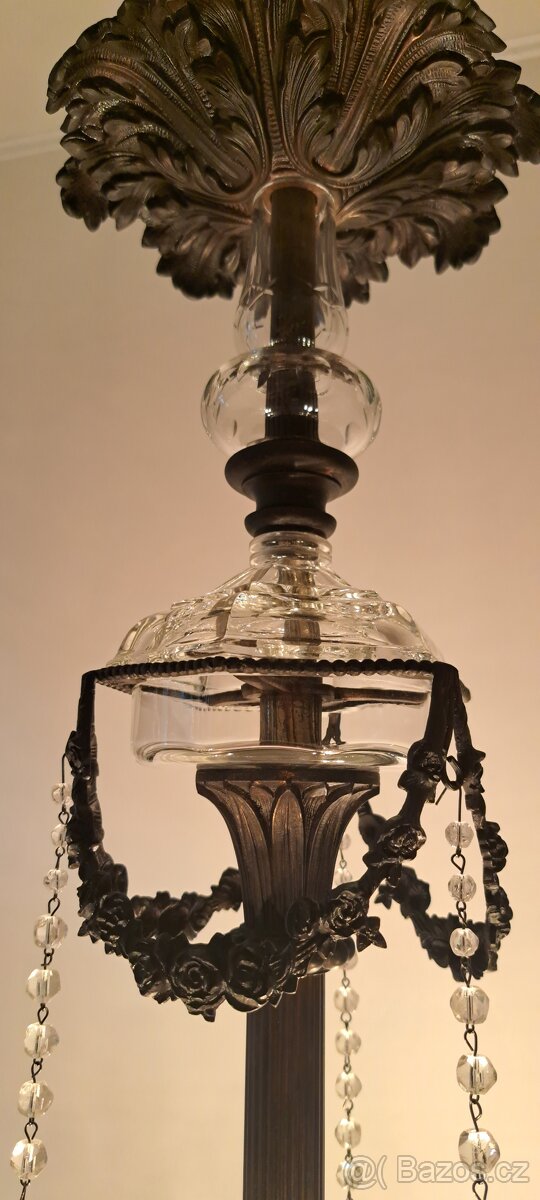 Starožitný velký secesní lustr, secese - 13