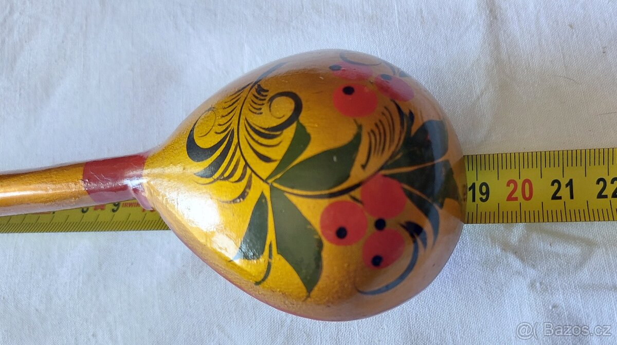 Chochloma - dřevěné ručně vyráběné a zdobené nádobí - 13