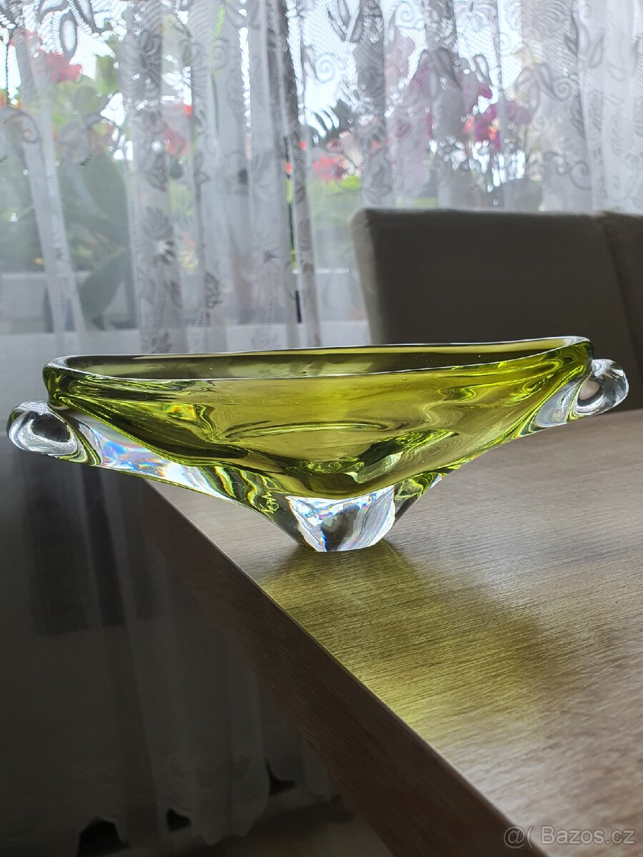 Hutní sklo Žardiniéra, miska - 13