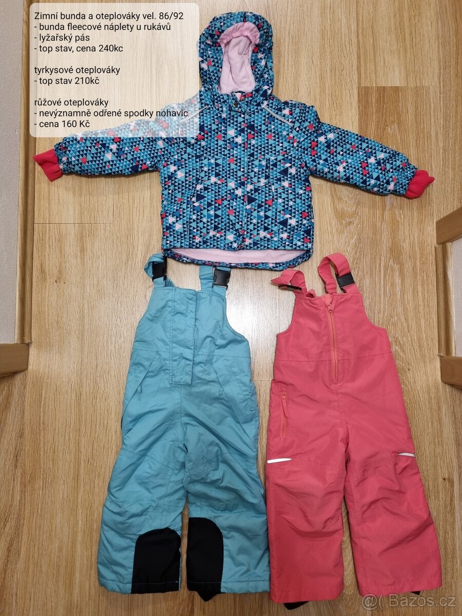 dětské bundy, kombinéza a vesta vel. cca 86/92 - 13