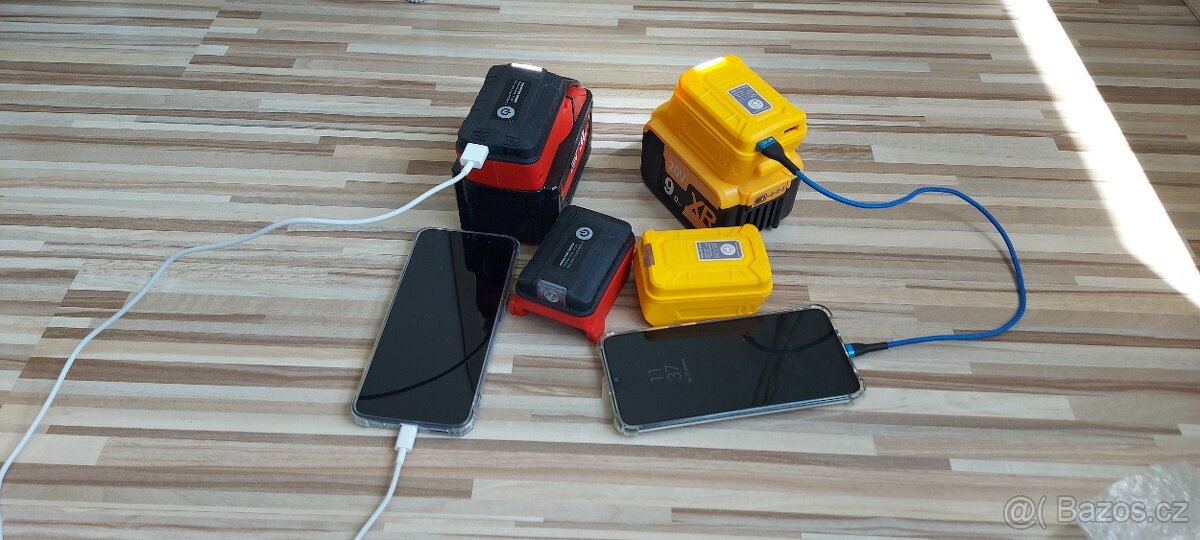 Powerbanka,Aku Milwaukee,DeWALT,Makita 18V s LED svítilnou. - 13