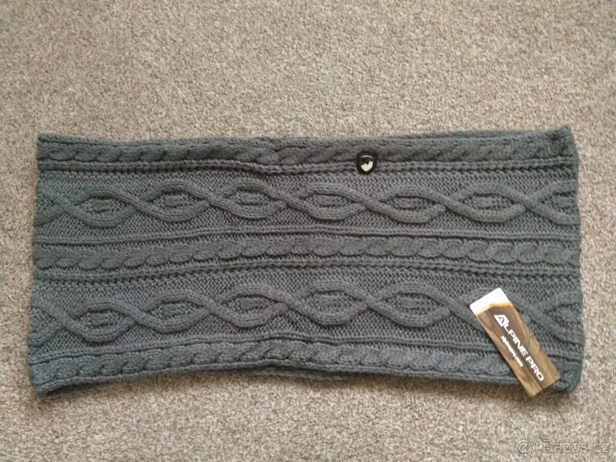 Nové unisex pletené kruhové šály ALPINE PRO - šedá, oranžová - 13