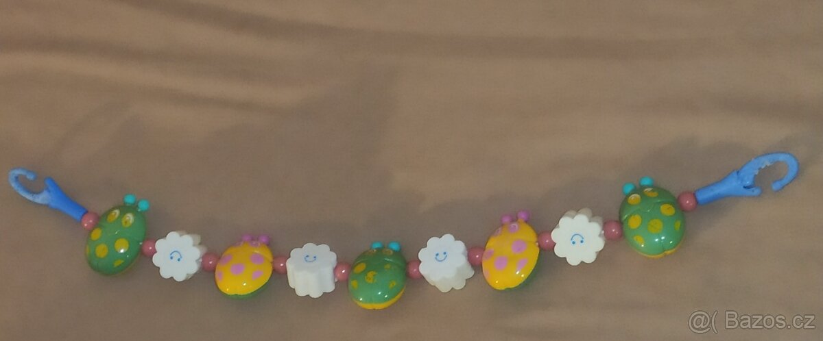 Staré pískací hračky, mončičáci, řetěz na kočárek - 13