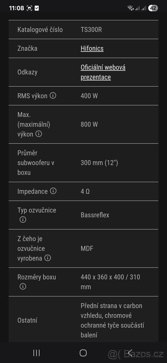 PRODÁM SUBWOOFER + ZESILOVAČ - 13