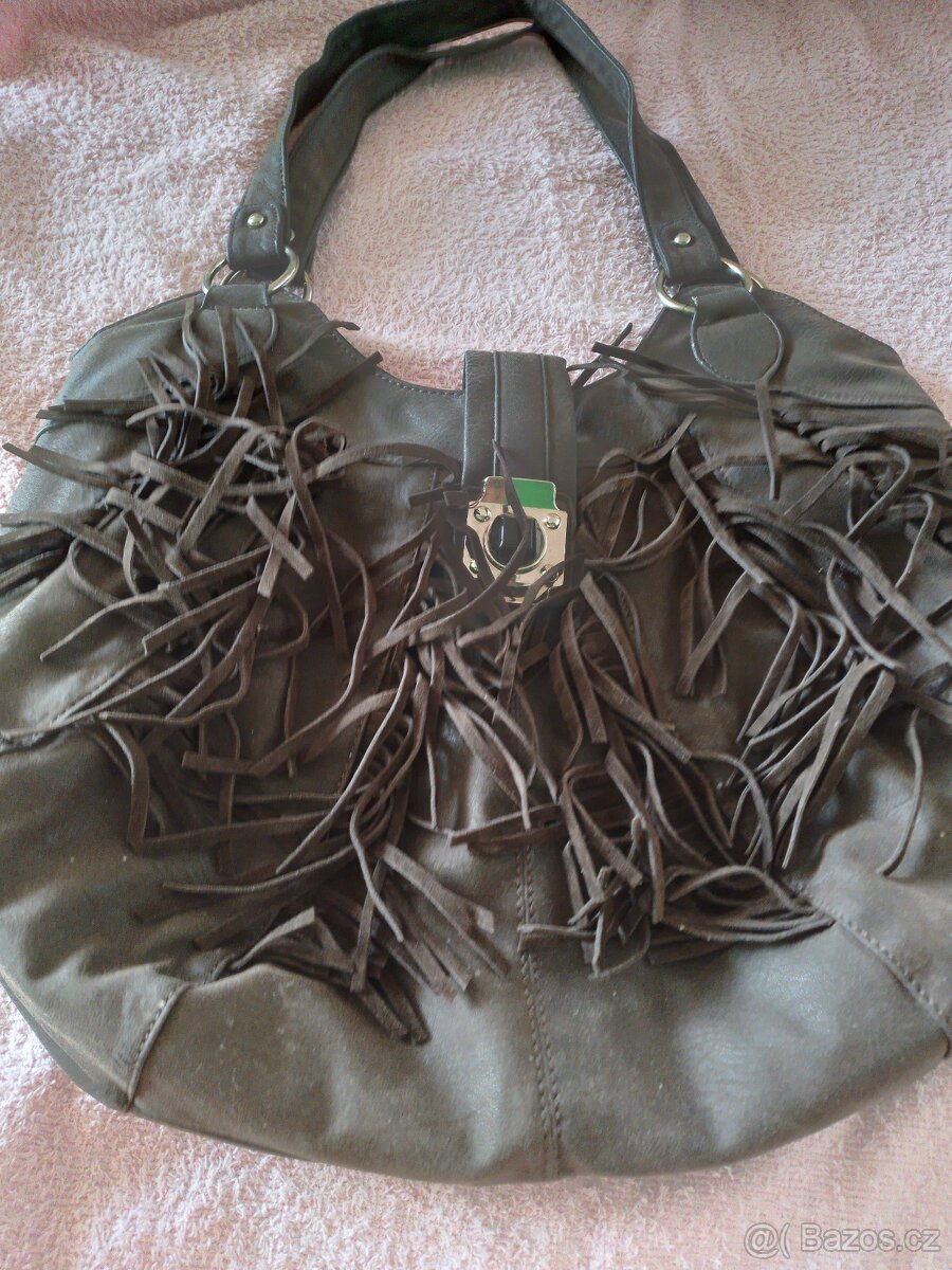 kožená kabelka,vintage kožená taška,menší taška - 13