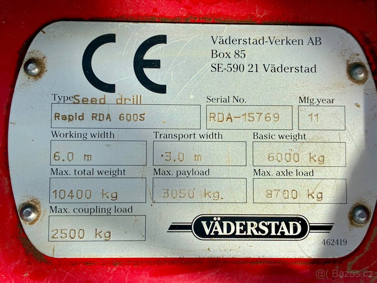 Secí stroj Väderstadt Rapid A 600S - 13