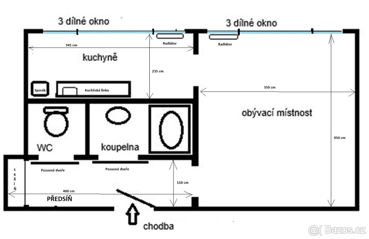 BYT 1+1 v OV, Poděbrady II, 37m2 - 13