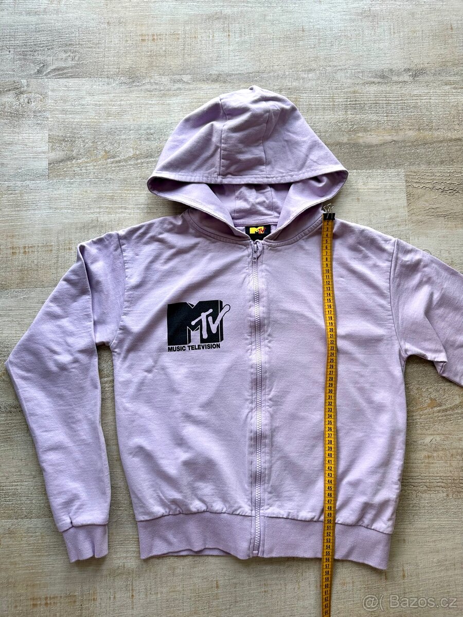 Bavlněná mikina s kapucí, zip, vel.158/164, MTV logo/obrázek - 13