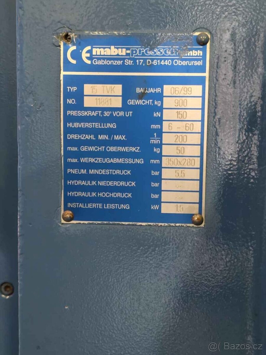 Excentrický lis 12TFK/S - 13
