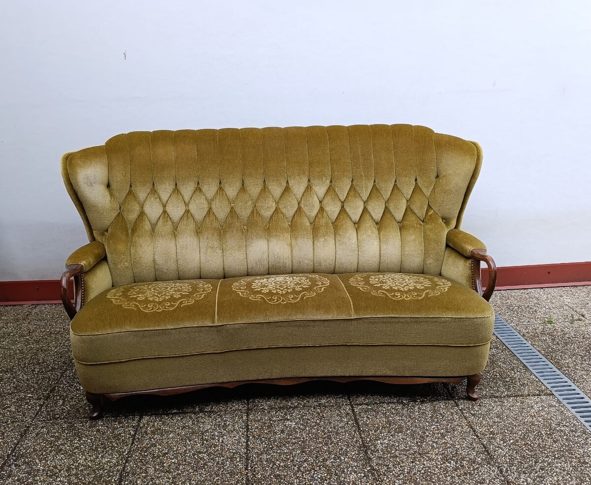 Gauč, sedačka, rustikální nábytek, masív, semiš - 13