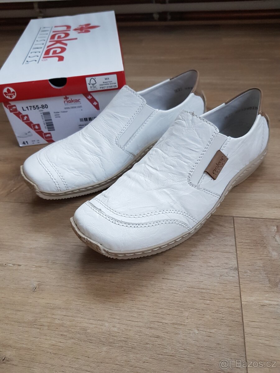 Bílé polobotky Rieker vel. 41 - 13