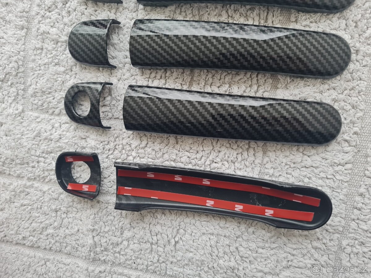 ČIERNE a KARBONOVE kľučky krytky klučiek dveri - 13